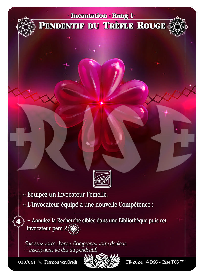 030/041 PENDENTIF DU TREFLE ROUGE