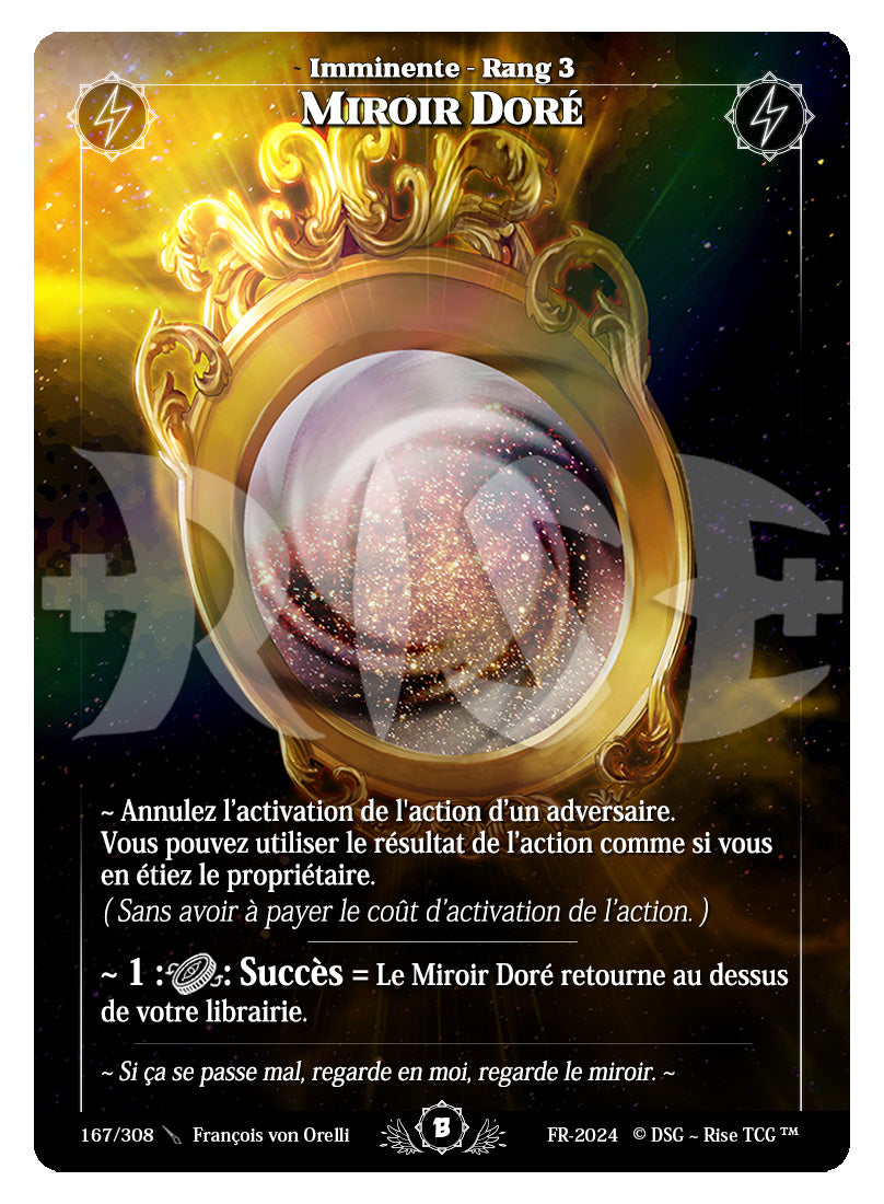167/308 MIROIR DORE