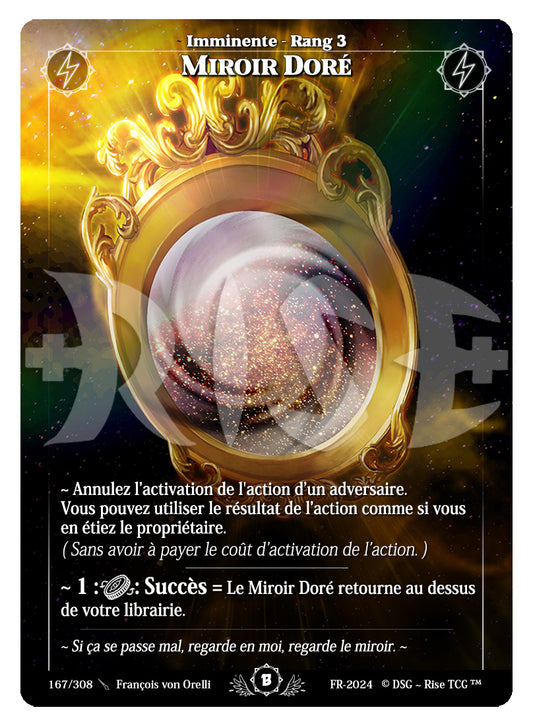 167/308 MIROIR DORE