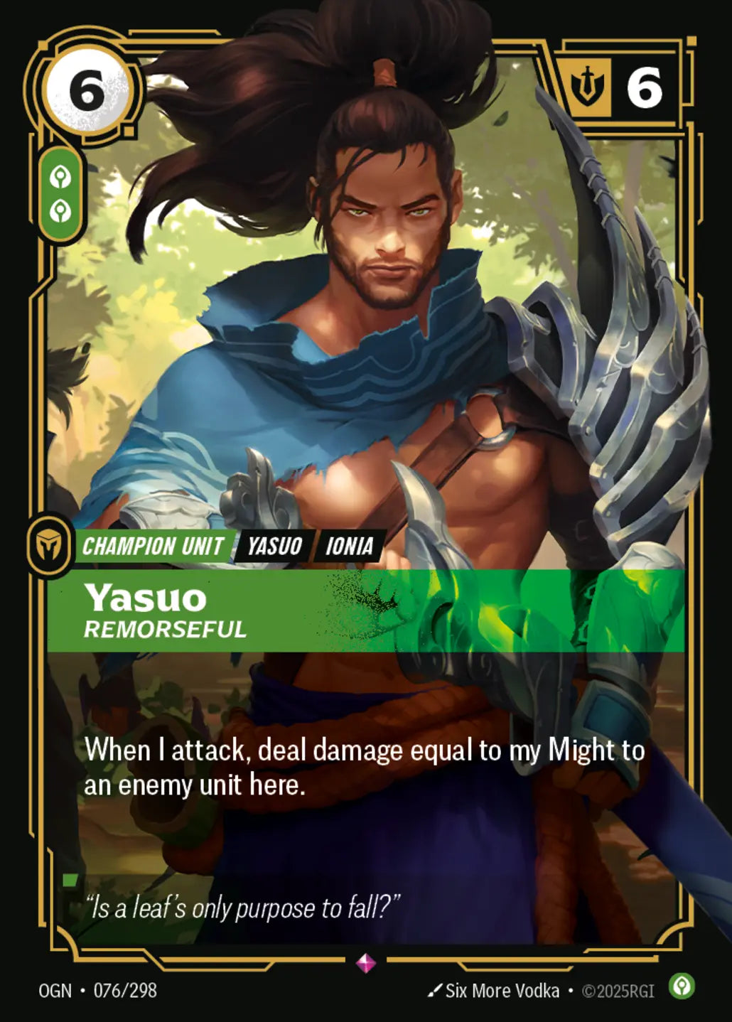 076/298 Yasuo, Remorseful
